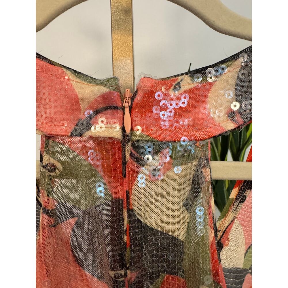 Hutch | Sequin Abstract Floral Ruched Mini Dress - Picture 8 of 13